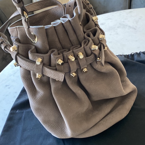 Alexander Wang Grey Suede Diego Bucket Bag - Picture 6 of 13